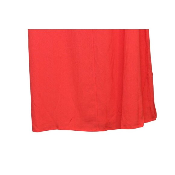 Eileen Fisher Midi Dress Size Small Coral Tencel Lyocell Crepe A-Line Keyhole - Picture 15 of 15